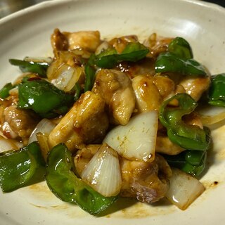 鶏肉とピーマン玉ねぎの中華炒め